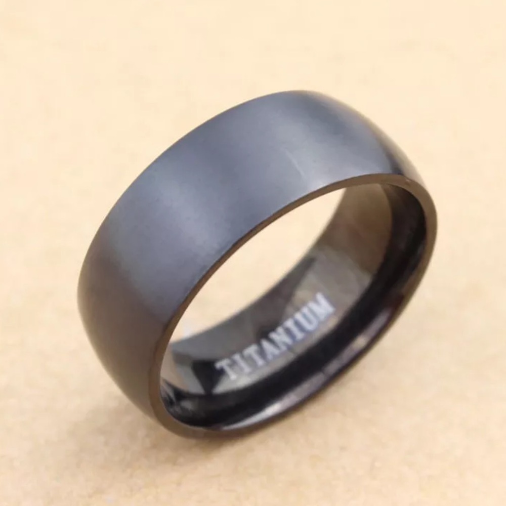 NEW Black Titanium Ring Wedding Anniversary Band - Picture 2 of 3